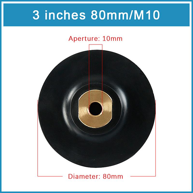 3Inch 4Inch Rubber Backing Pad M10 M14 M16 Thread Polishing Grinding Disc Backing Pad For Angle Grinder Polishing Disc Pad