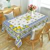 Lemon Flower Printed Waterproof Tablecloth Holiday Wedding Party Decor Washable Rectangle Table Cloths Dining Room Table Decor