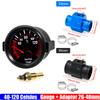 Manómetro de Temperatura del Agua de 2" 52 mm 40-120℃ Medidor de Temperatura del Agua+Sensor de Tubo de Unión de Temperatura del Agua Adaptador de Manguera de 26-40 mm para Coche de Gasolina 12V