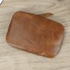 New Men Genuine Leather Zipper Coin Wallet Natural Leather Short Purse Card Holder Cash Clutch Wallet With Key Ring
