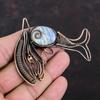 Blue Scheelite Pendant Copper Wire Wrapped Pendant Handmade Gemstone Pendant Copper Jewelry Awesome Fish Pendant Wire Wrap Jewelry For Gift
