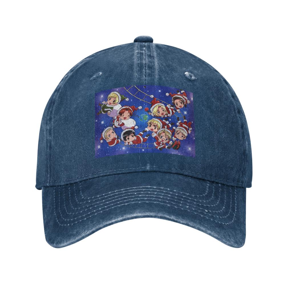 Hetalia Group World Stars Denim Fabric Cap Casual Baseball Caps Adjustable Hat Summer Unisex Baseball Hats