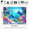 1Pcs background banner, dolphin coral underwater world pattern, indoor and outdoor ocean themed party decoration