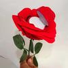 Red Velvet Rose Flower Ring Box Creative Jewelry Display Box  Valentine's Day Gift