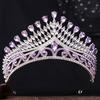 DIEZI 8 Farben Barock Blau Opal Tiara für Frauen Hochzeitsfeier Luxus Braut Braut Kristall Krone Haar Accessoires Schmuck
