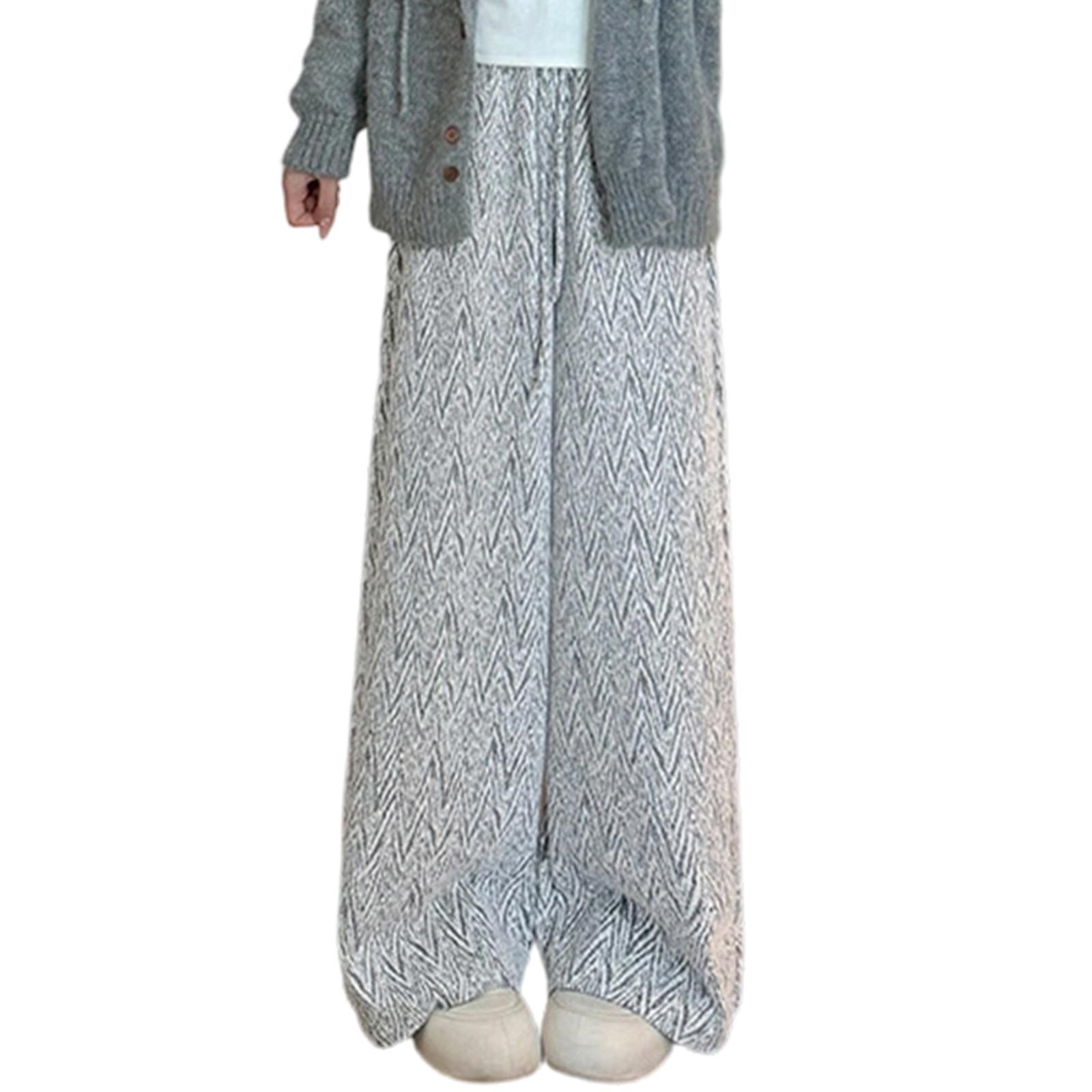 Women s Fashionable Loose Wide-Leg Trousers S чёрный