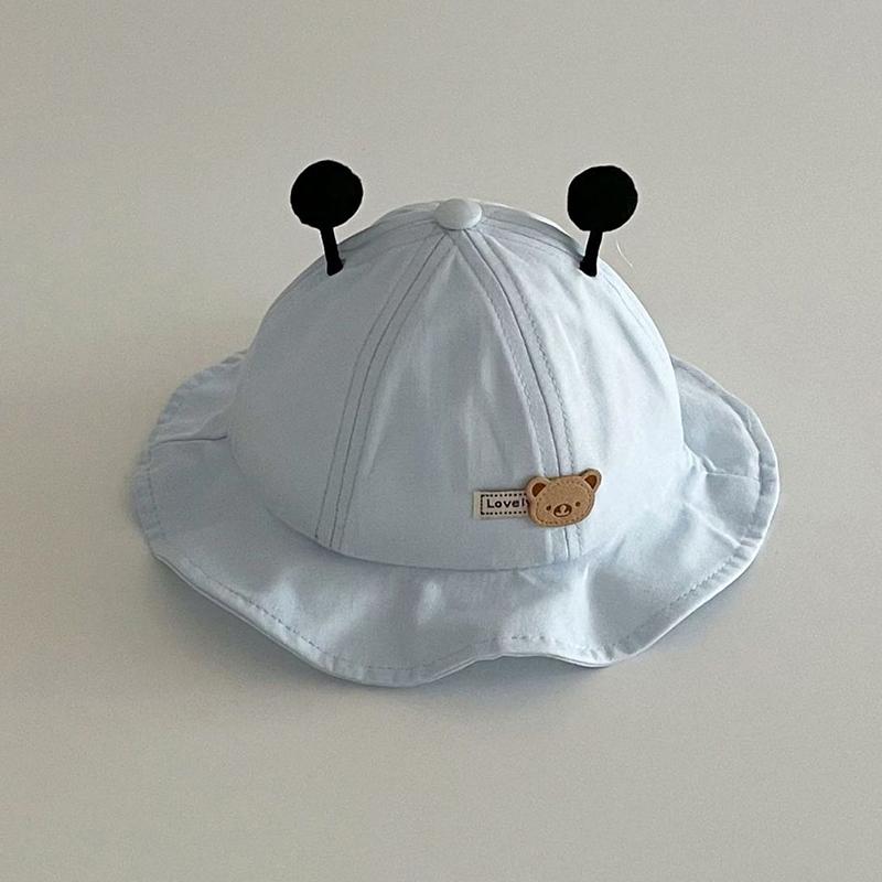 Cute Cartoon Baby Bucket Hat Summer Wide-brim Fisherman Cap for Toddler Boy Girl Solid Color Kawaii Kids Panama Sun Hats