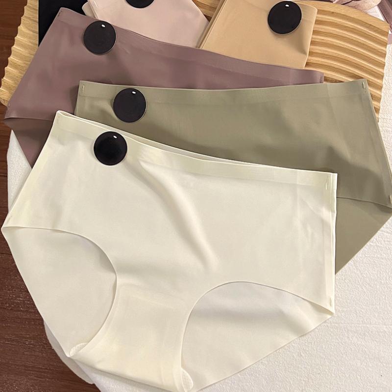 Damen Nahtlose Seidenunterwäsche Maulbeere Ohne Abdrücke Ultradünn Sexy Hohe Taille Elastisch Weich Dreieckige Slips M-XL