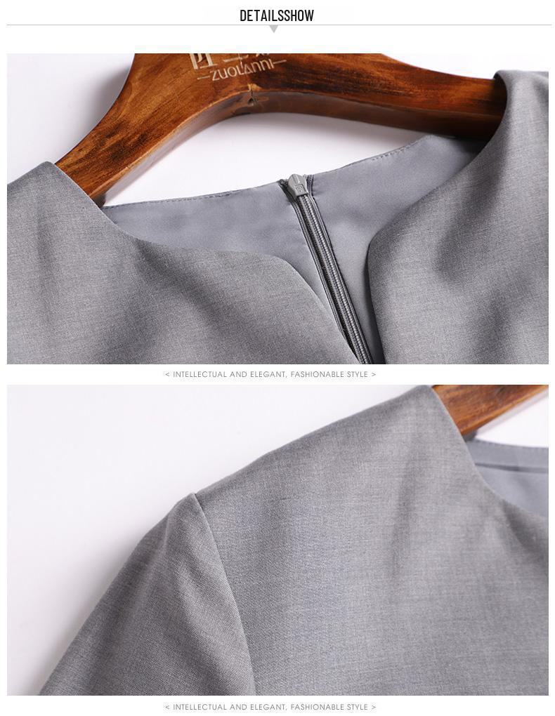 2025 French-Style Slim Waist Three-Quarter Sleeve Dress for Women