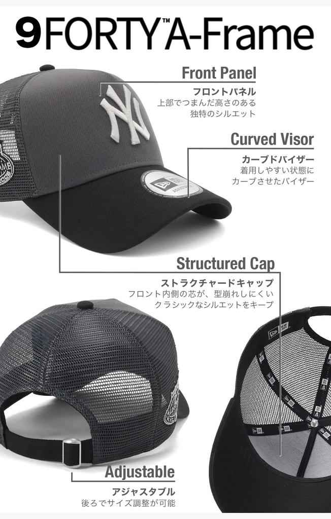 NEW ERA 9FORTY NY Yankees Mesh Cap, Graphite/Black