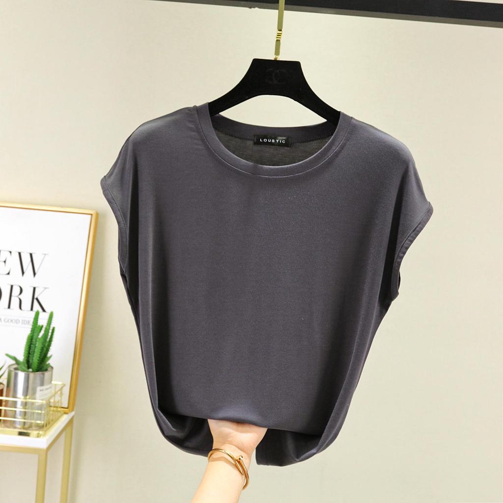 Women's Modal Sleeveless Loose Plus Size Round Neck Summer Top