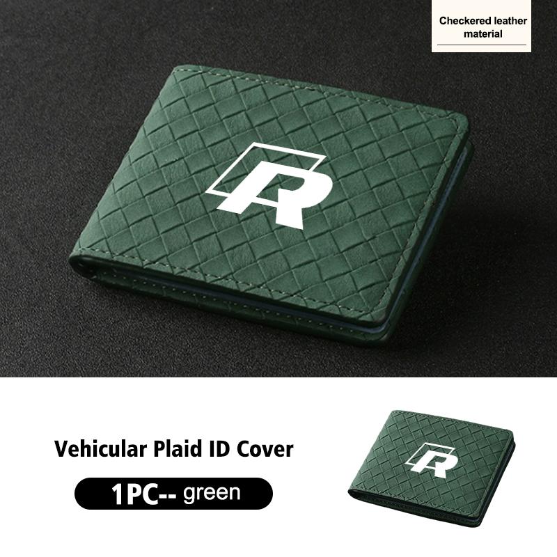 VFHJQ1 Suede Car ID Cover Vehicular Plaid Card Protector Wallet For Volkswagen VW Golf 4 5 6 7 Polo Jetta Sagitar Magotan Passat B5 B6