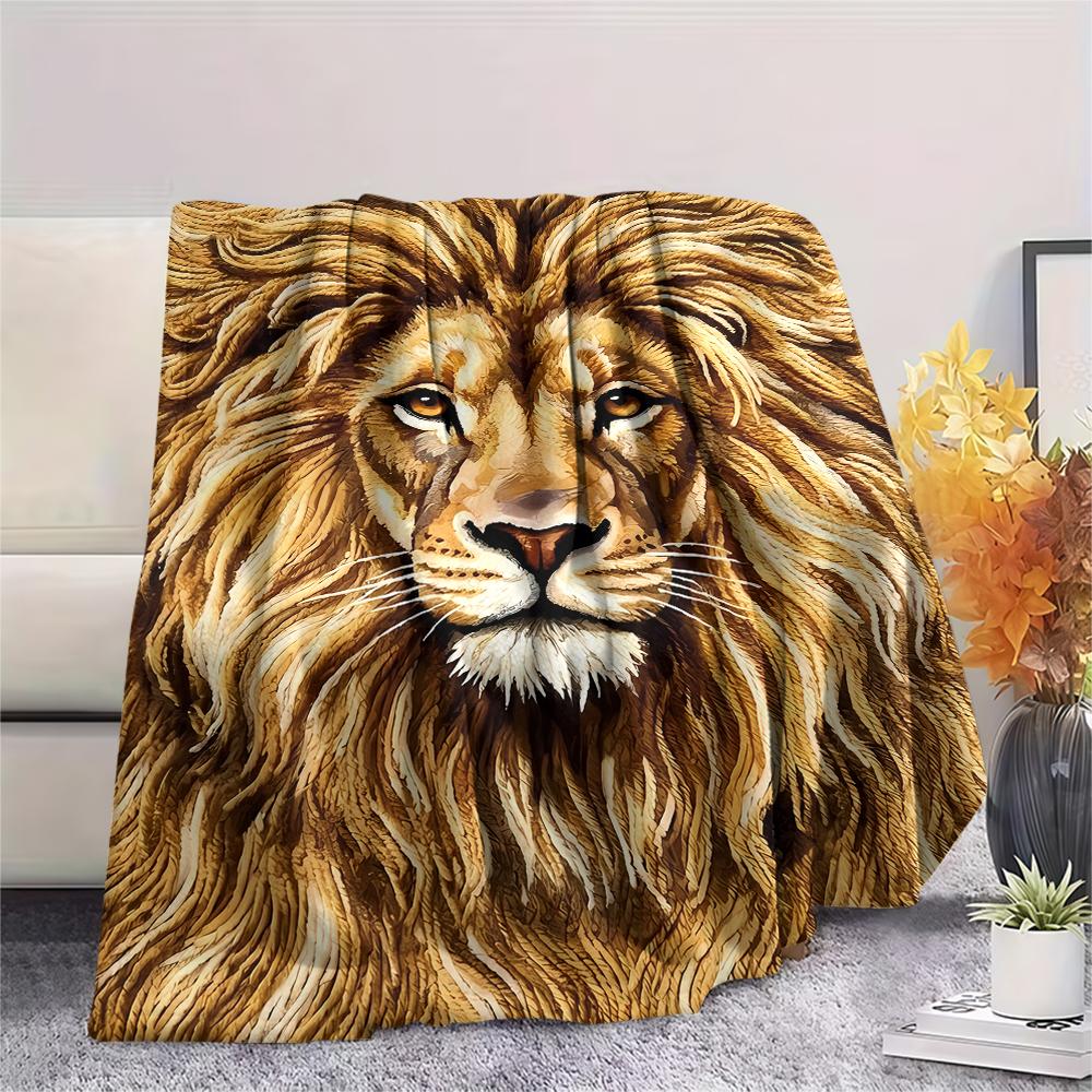Felt wool lamb and horse lion Print Flannel Blanket,High quality Comfortable for All Seasons,Home Decor,Warmth and Comfort,Perfect for Christmas Gifts