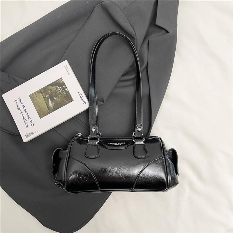 

Trendy portable cylinder bag women s bag 2025 summer new simple shoulder bag fashion casual messenger bag чёрный