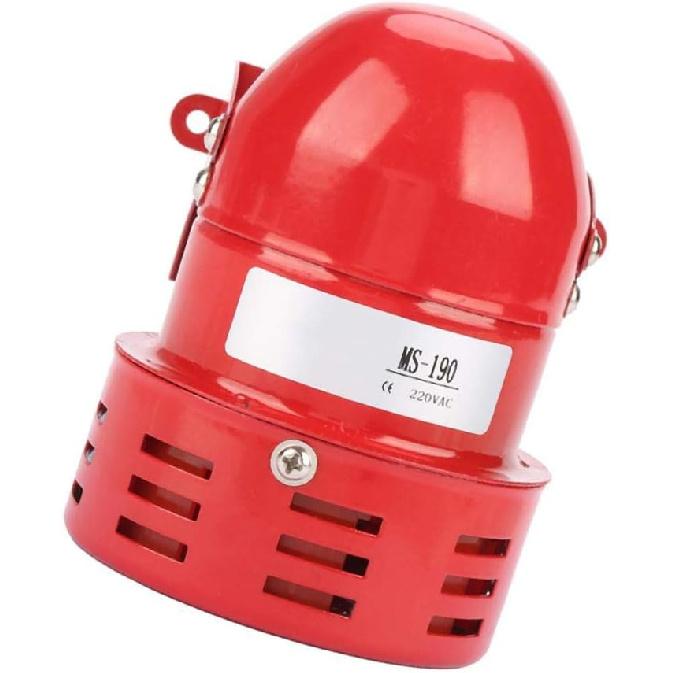 Walfront Motor Alarm Horn Siren Buzzer 220V 120DB MS-190 Red
