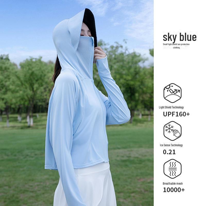 UPF 50+ Women's Summer Sun Protection Shawl: Ultra-Thin, Breathable, Anti-UV Ice Silk Jacket.