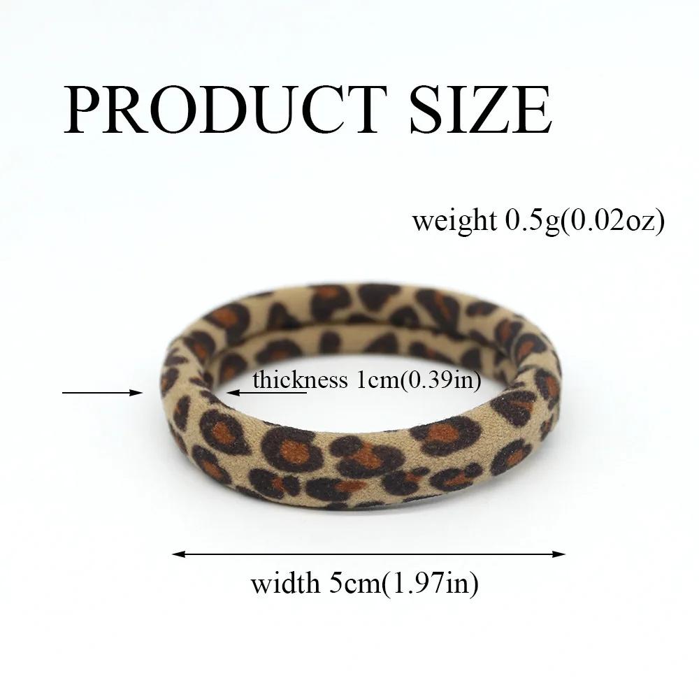 5PC Good High Elasticity Four Season Universal Leopard Hair Ties for Women Girls Ponytail Holder Hair Rings Rope Accessories