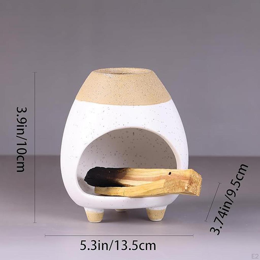 Ceramic Palo Santo Holder Incense Burner Height 10cm Multipurpose Candle Sage Burning Bowl