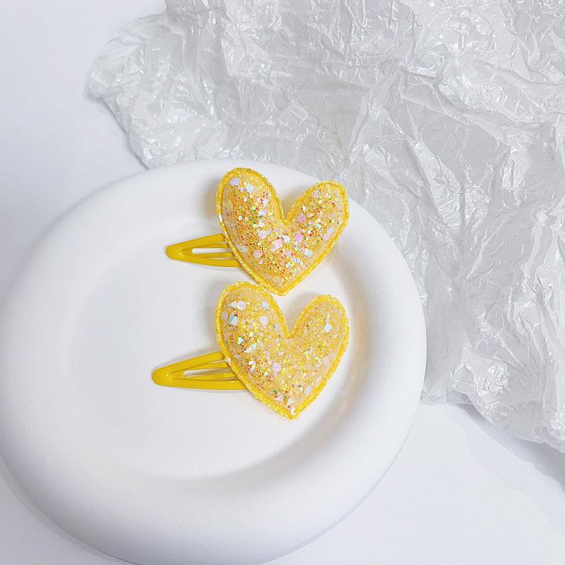 

2PCS Princess Candy Color Sequin Heart Shape Cute Girl Hairpins Children Headwear Hairgrip Hair Clips Barrettes Hair Accessories