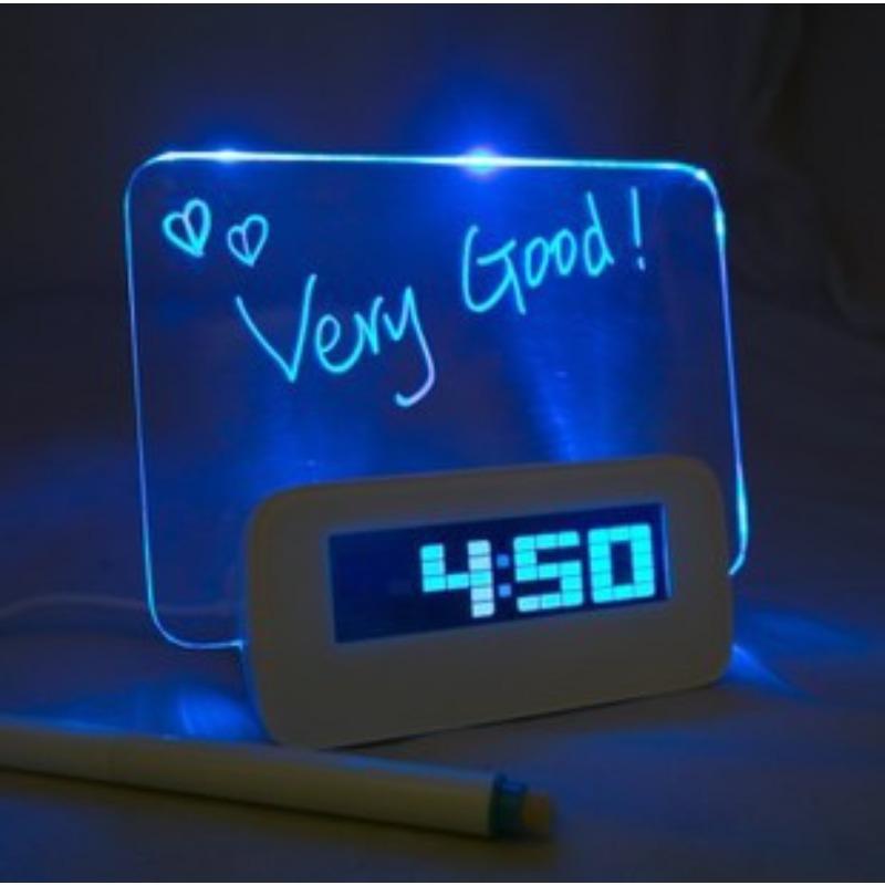 

Флуоресцентный экран Проекция дудлов Доска для сообщений Hershda Электронные часы