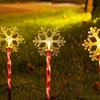 5Pcs/Set Snowflake Christmas Tree Ground Lamp 8 Modes Santa Claus Solar Lights  Lawn