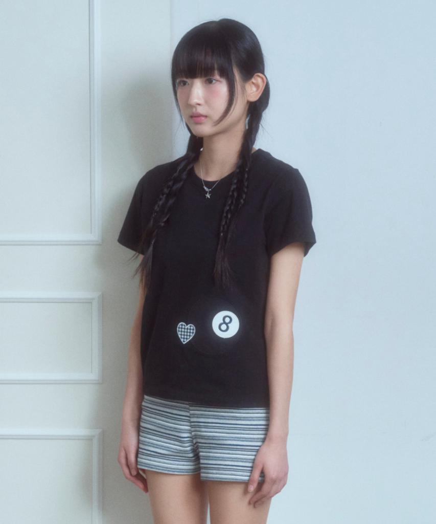 Loginaenloji 8-Ball Check Heart Point T-Shirt Black
