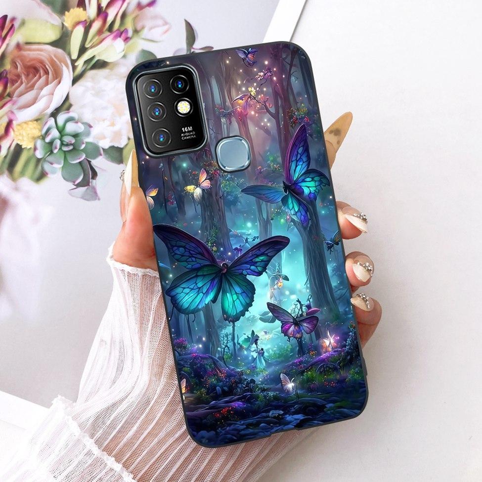 Case For Infinix Hot 10 Cover Aesthetic Cute Cat Fashion Funny Painted Bumper For Infinix Hot10 X682B X682C Casing