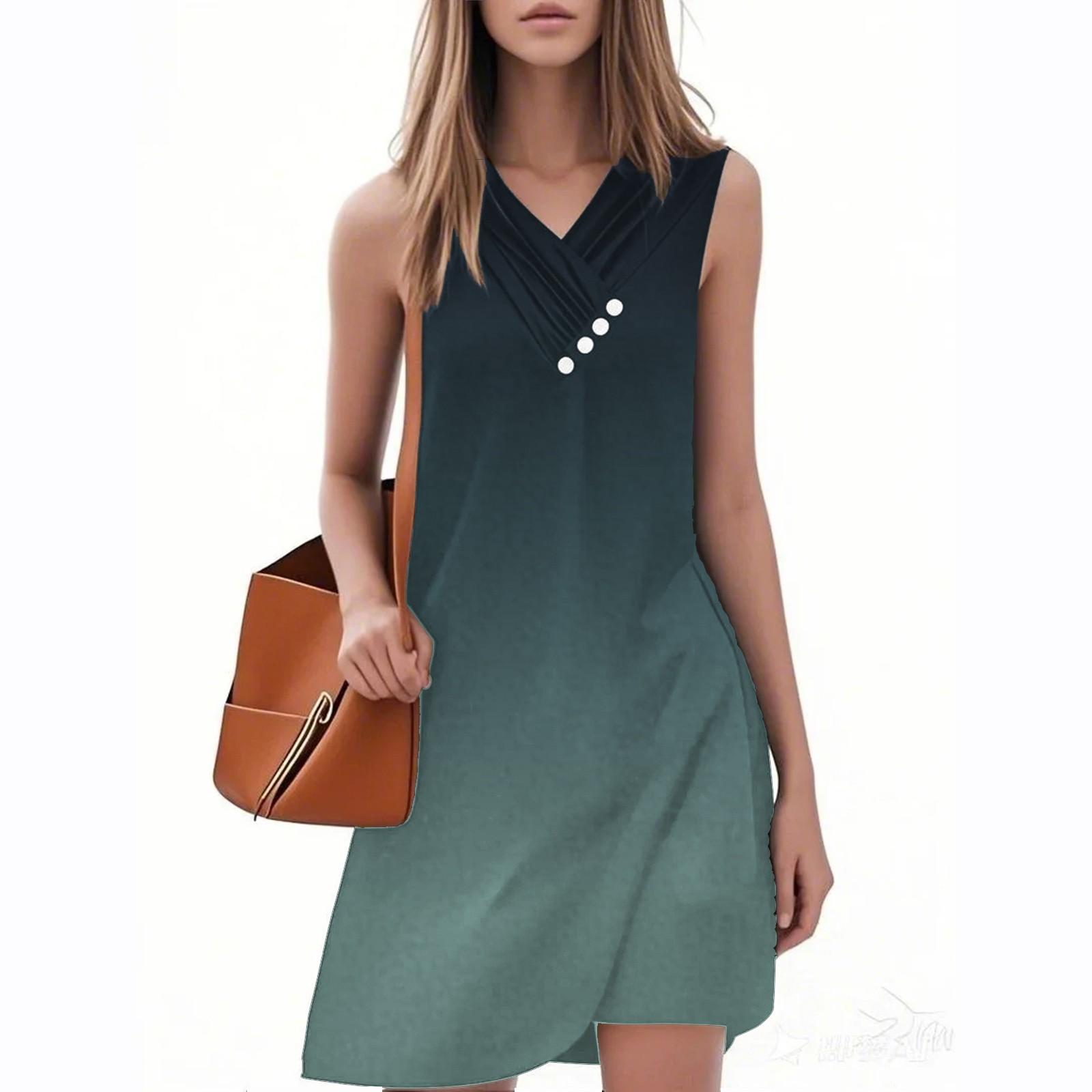 

Женский повседневный сарафан длиной до колена, модное удобное платье S синий