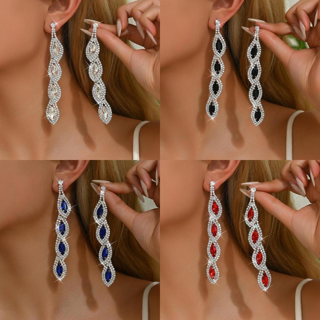 Boucles d'oreilles florales multicolores transfrontalières, boucles d'oreilles coréennes faites à la main haut de gamme, boucles d'oreilles élégantes incrustées de diamants
