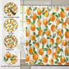 Orange Shower Curtain Cute Fruits Bathroom Shower Curtain Orange Waterproof Fabric Shower Curtain Bathtub Decor With