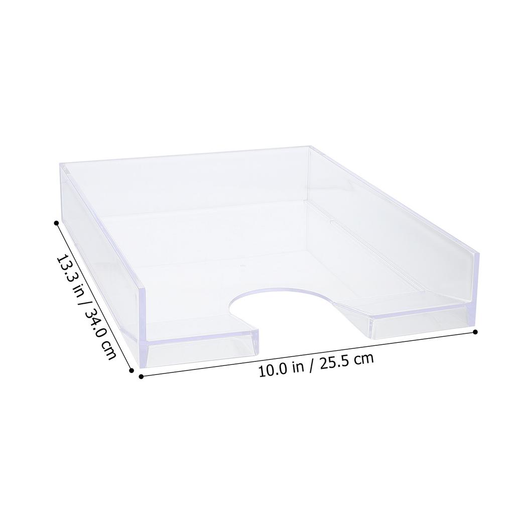 Superposable Document Box A4 Paper Holder Heavy Duty Tasteless Plastic File Organizer for Certificates Magazines Files Desktop
