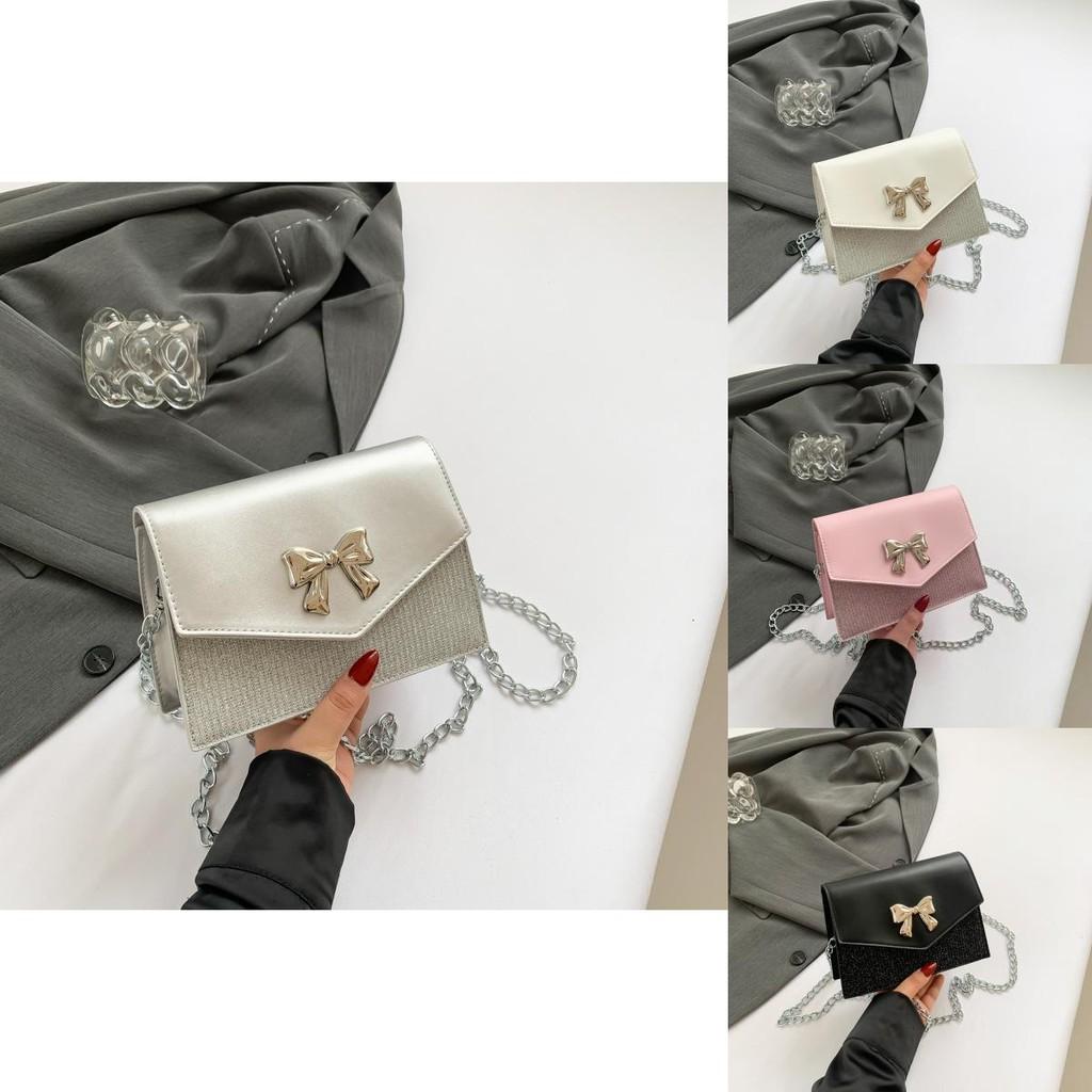 Modische Frühjahrs-Schmetterlingsknoten-Umhängetasche in eleganten Unifarben für einen trendigen Stil