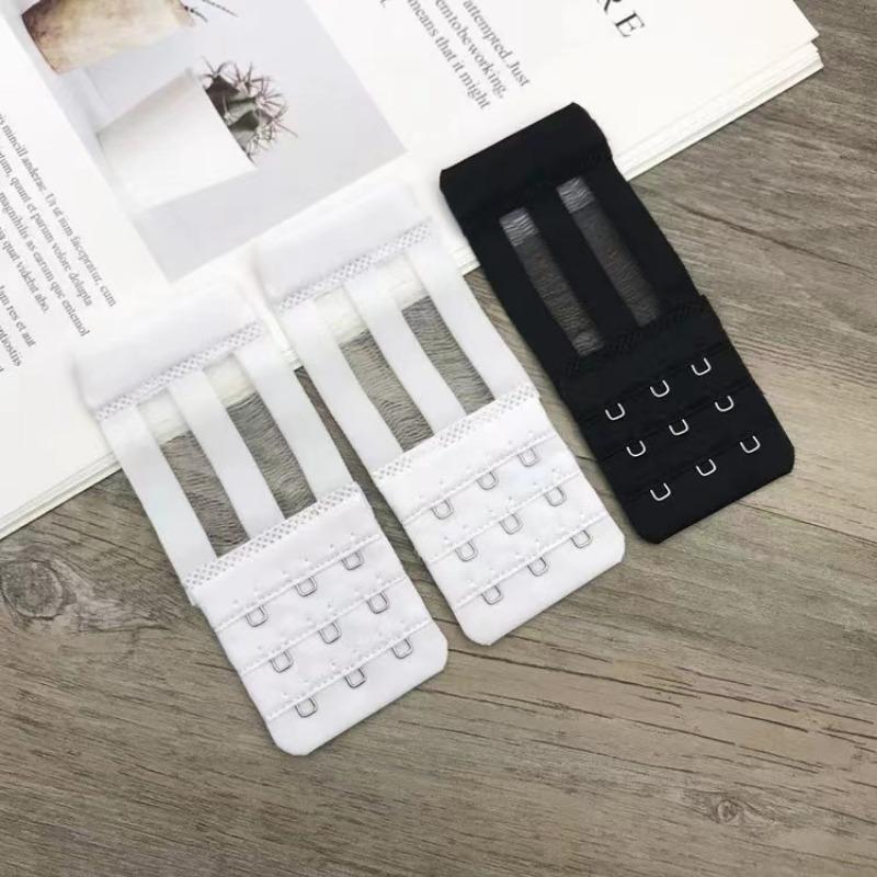 Women 3 Rows 3 Buckles Bra Extension Strap Extenders Elastic Hook Clip Adjustable Belt Buckle Bra Accessories