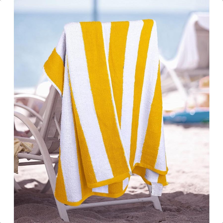 4 Pack Cabana Stripe Beach Towel 30 by 60 Inches Oversized 100 Ringspun Cotton Pool Towels Highly Absorbent Bath Towels for Bea