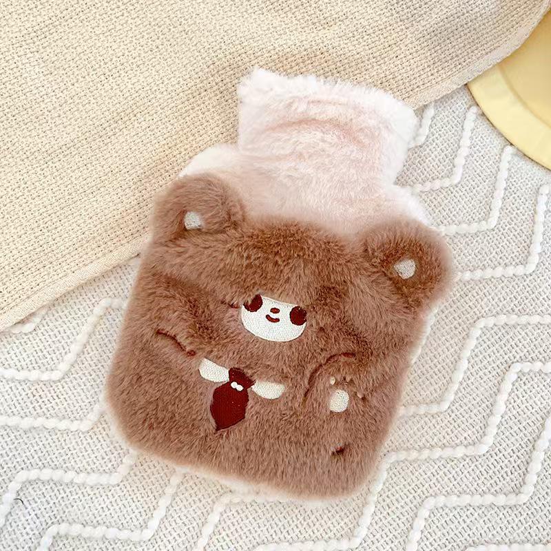 Cartoon Plush Hot Water Bottle & Hand Warmer - Removable, Washable, Cute Design for Students and Babies