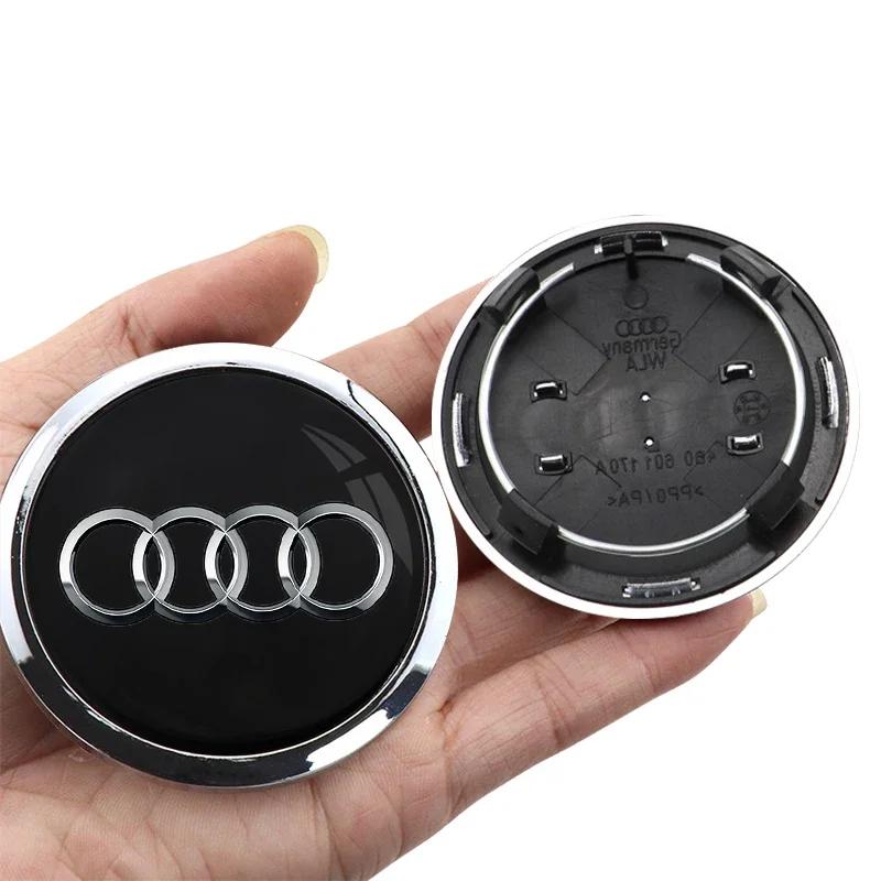 For Audi A5 4pcs 60mm 61mm 68mm 69mm Audi Hub Caps Car Wheel Center Caps for Audi A3 A6 Q3 B5 B6 B7 A8 A5 A4 C6 C5 C7 A7 B8 B9 Q7 8P 8V 8L