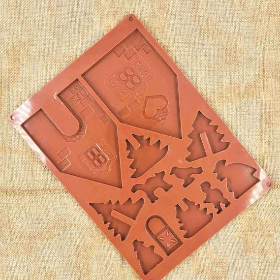 2 stk/sett 3D Julehus Silikon Sjokoladekakeform Form DIY Bakeverktøy