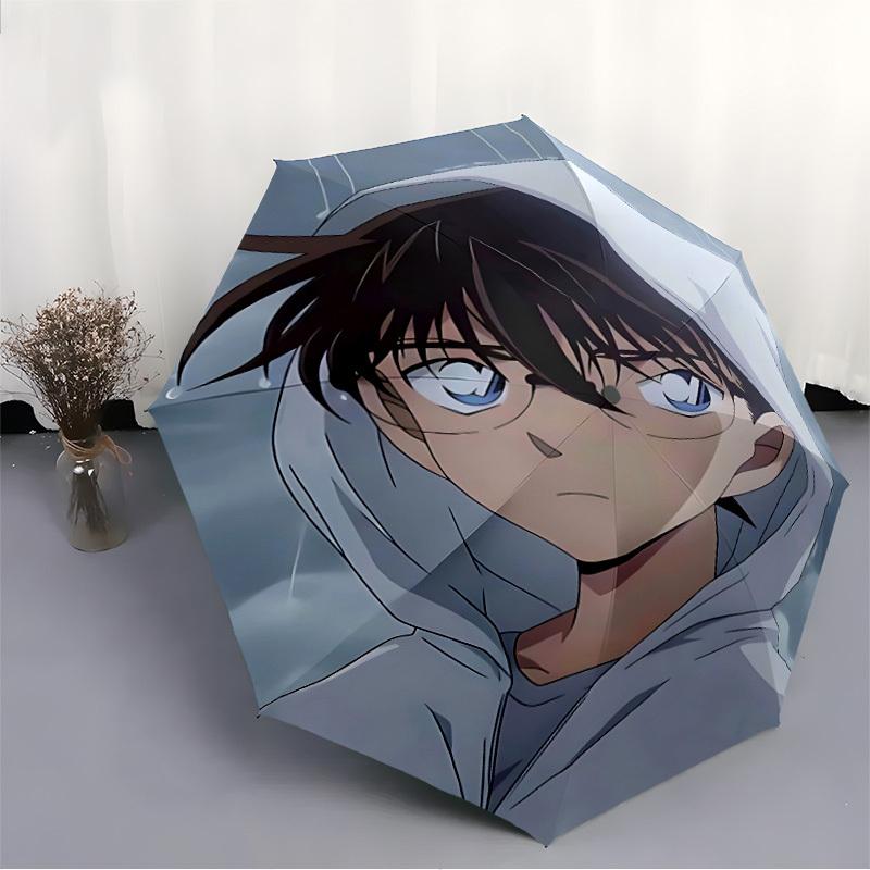 1pc Detective Conan Automatic Folding Umbrella, Automatic Folding Umbrella with 8 Ribs, Convenient for Outdoor Use  082
