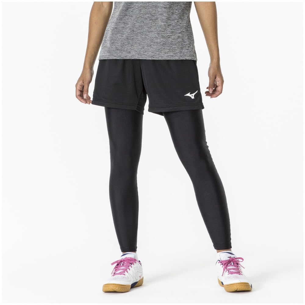 Mizuno Long Tights for Table Tennis and Size Women's Training, 82JBA203, Black, M/B
