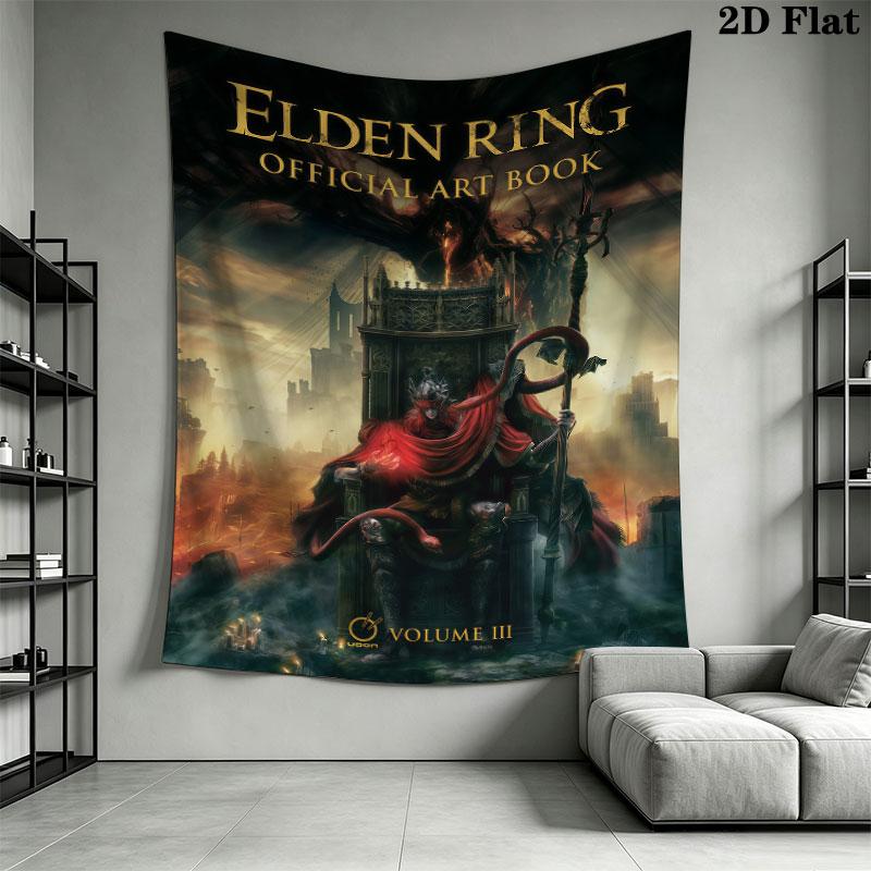 Elden Ring Nebelwand Hängendes Bedrucktes Stoff-Decke Dekorative Wandteppiche für Schlafzimmer Wohnzimmer Heimdekoration