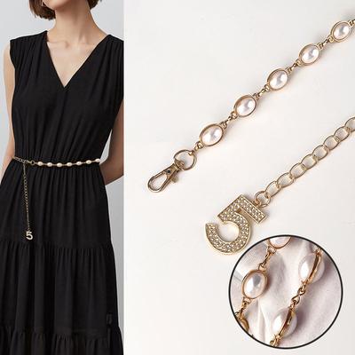 Diamond Pearl Waist Chain Women'S Decorative Sweater Belt Dress Skirt Accessories Metal Chain