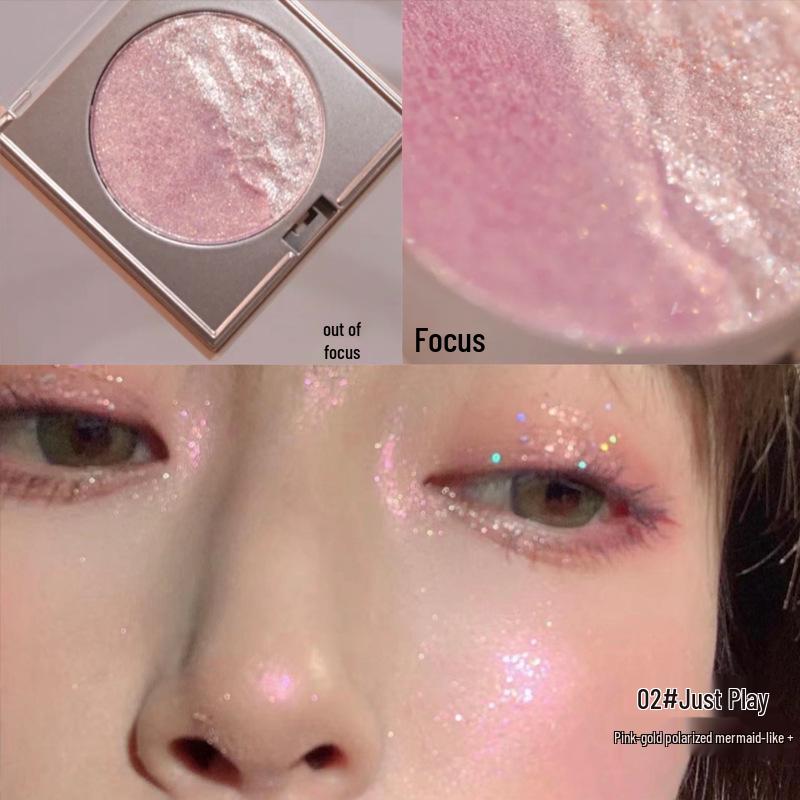 Watery Glow Highlight & Contour Duo: Long-lasting Brightening Pearlescent Sparkle Palette 3.6g