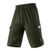 Men's Solid Color Cargo Shorts Summer Lightweight Outdoor Sports Multi Pocket Casual Workwear Shorts with Elastic Waist Drawstring
