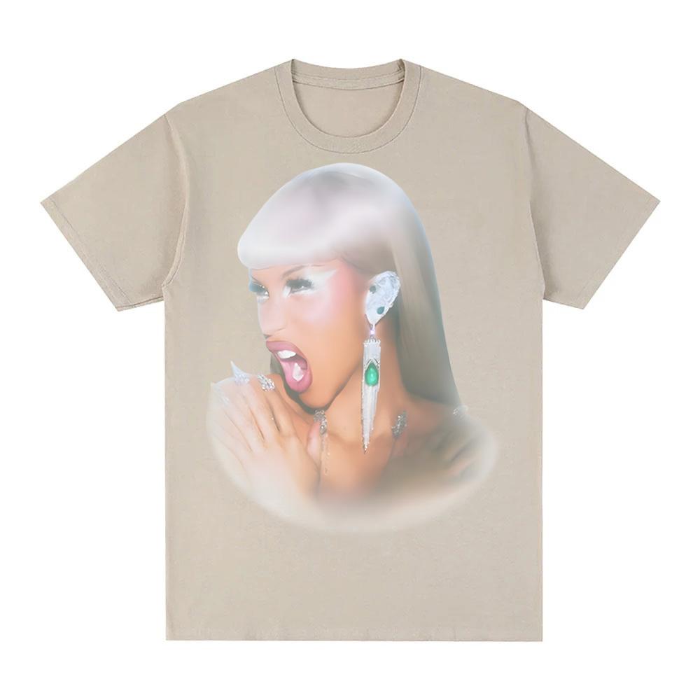 Cardi B AM I THE DRAMA IMAGINARY PLAYERZ T-SHIRT Camiseta Hombre Grunge Punk Tee-shirt Summer Round Neck 100%Cotton Tshirt