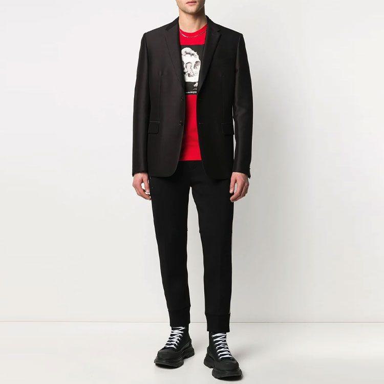 Alexander Mcqueen T Shirts Men's Crew Neck Moderate Straight Fit 611010-QOZB4-0905