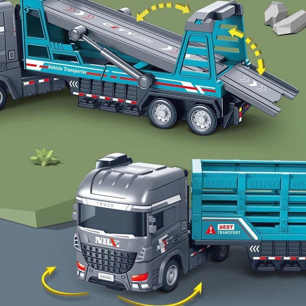 Scale 1:64 Zinc Zinc Alloy Trailer Model Movable Joint Model Vehicles Mini Container Truck Hands-on Ability