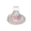 Pink Cowgirl Hats Sequins Star Cow Girl Hat with Cow Print Adult Cowboy Hat