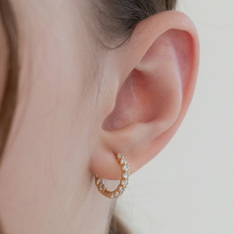 Tatiana (925 Silver) Lunar Round Hoop Earrings EC3202