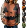 Women's Fashion Casual Long-sleeved Halloween Printed Round Neck Sweater Top