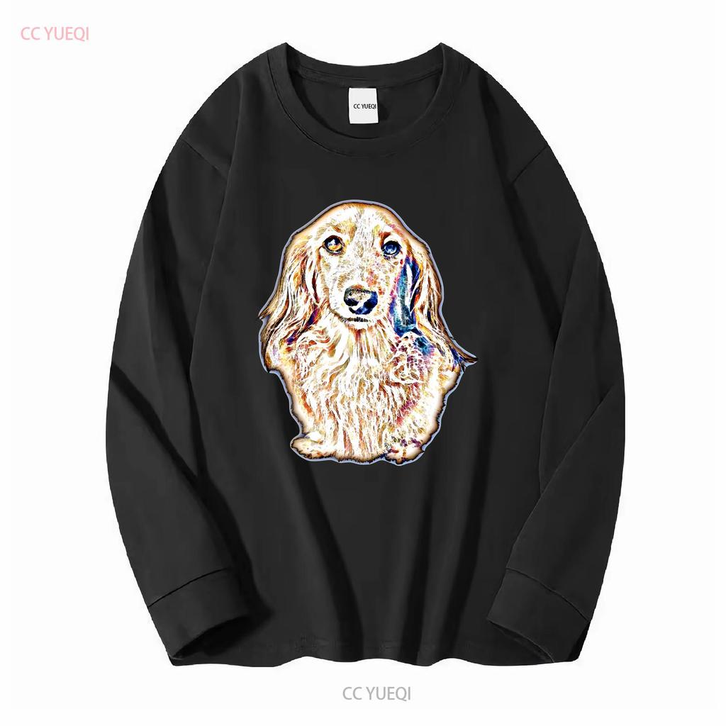 NEW LIMITED Long Hair Dachshund Cute Doxie Wiener Dog Lover T Shirt vintage Washed homme streetwear Casual Stylish Soft